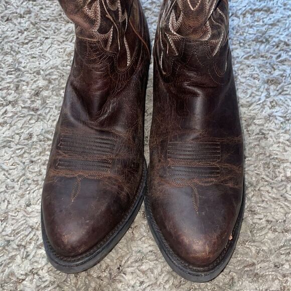 Shyanne Classic Western Cowboy Boots Oiled Leather Dark Brown - Picture 8 of 12